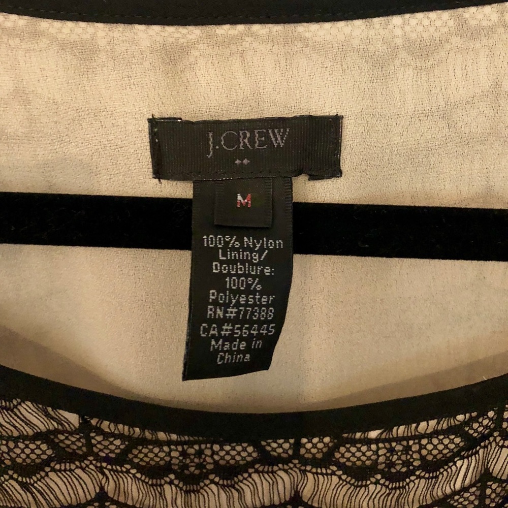 J CREW Black Lace Overlay Short Sleeve Shirt - Picture 2 of 6